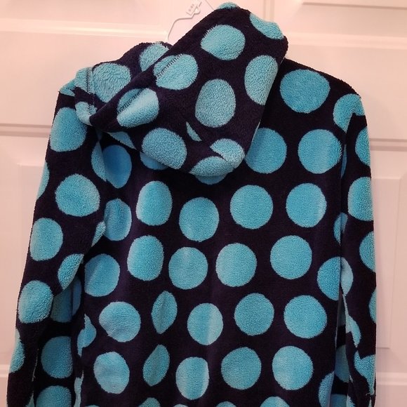 Girls Navy & Aqua Blue zippered hoodie Sz 10/12 - Picture 3 of 4